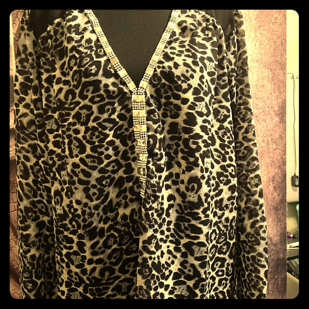 Sheer leopard cover up